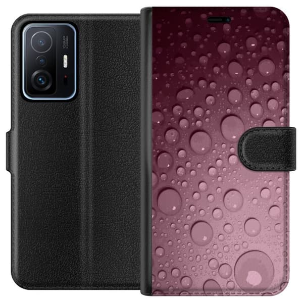 Kompatibelt Lommeboketui til Xiaomi 11T Rosa vattendroppar