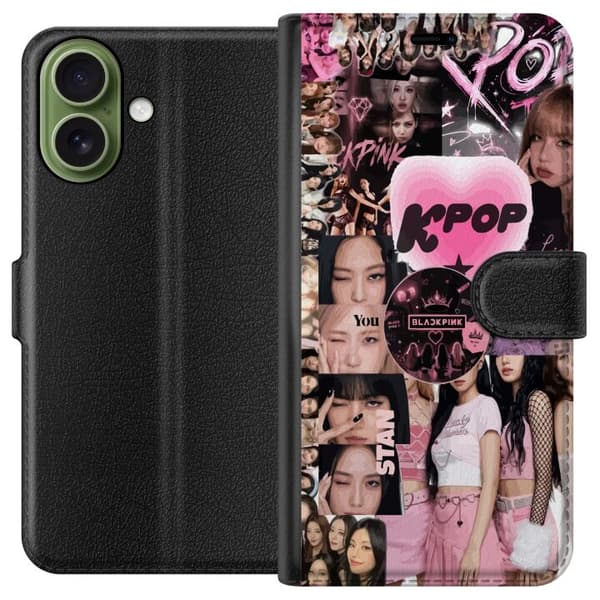 Yhteensopiva Lompakkokotelo Apple iPhone 17 Rosa K-pop collage
