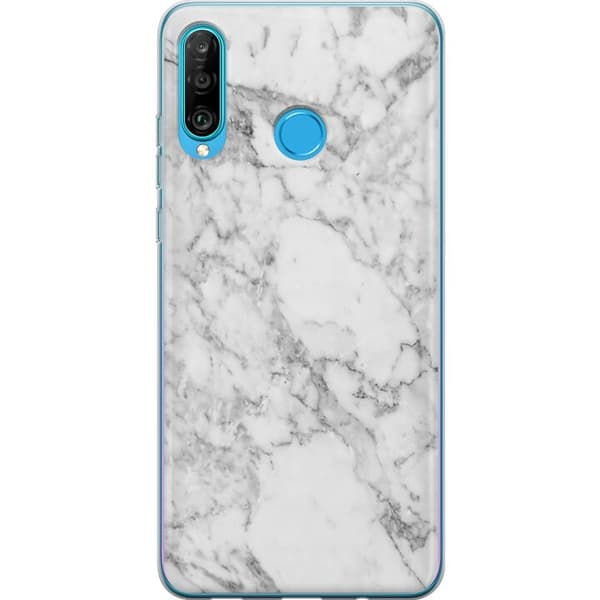 Kompatibelt Mobilskal till Huawei P30 lite Marmor Vit