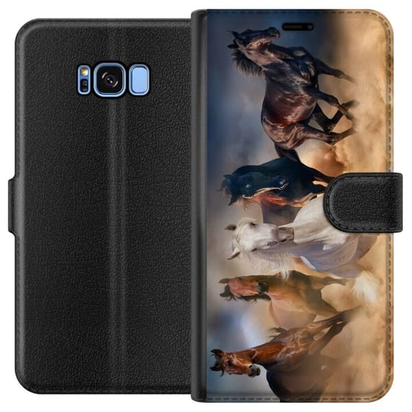 Kompatibelt Plånboksfodral till Samsung Galaxy S8 Hästar