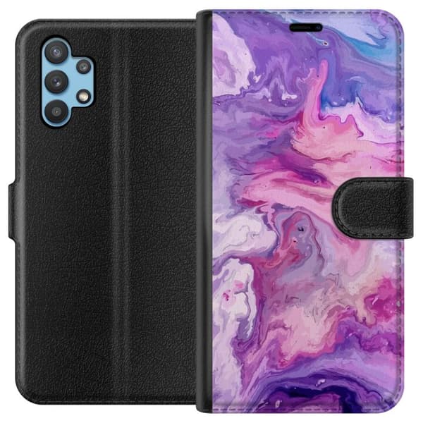 Kompatibelt Plånboksfodral till Samsung Galaxy A32 5G Marmor Lila