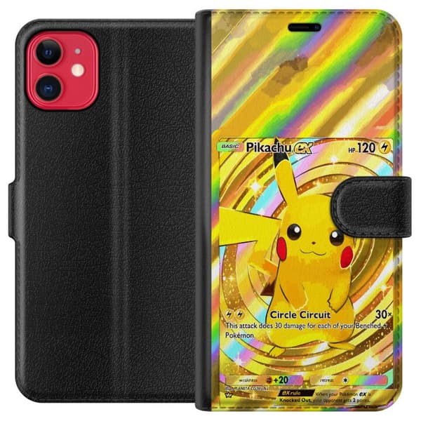 Kompatibelt Lommeboketui til Apple iPhone 11 Blank Pikachu EX-design med samlebåndsfølelse