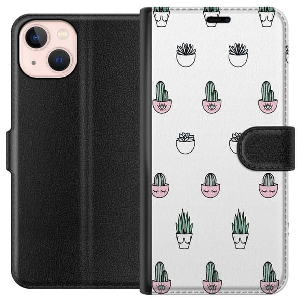 Kompatibelt Plånboksfodral till Apple iPhone 13 mini Kaktus Mönster
