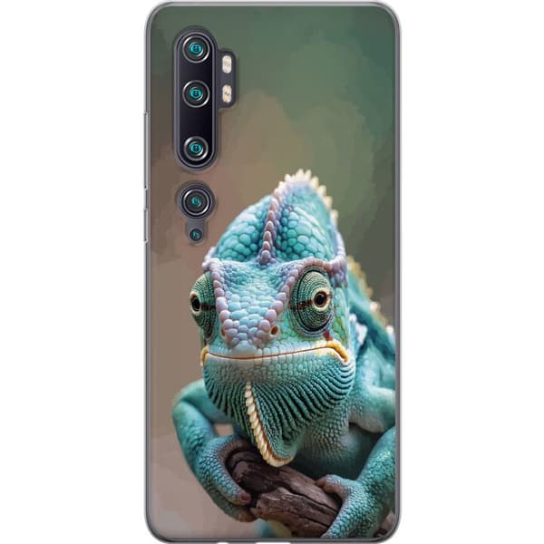 Kompatibelt Mobildeksel til Xiaomi Mi Note 10 Pro Realistiskt dyreportrett av kameleon