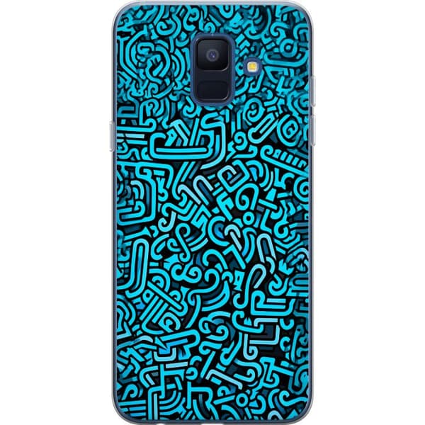 Kompatibelt Mobildeksel til Samsung Galaxy A6 (2018) Blå abstrakt graffiti