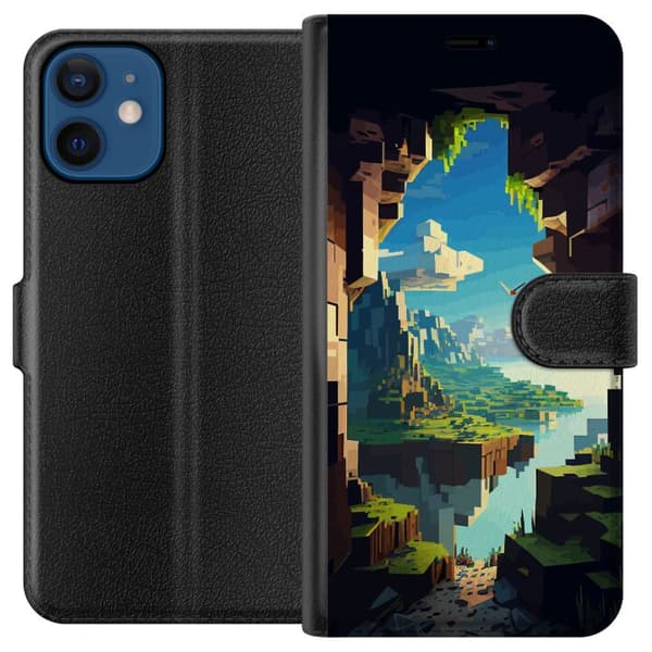 Kompatibel Tegnebogsetui til Apple iPhone 12 Minecraft