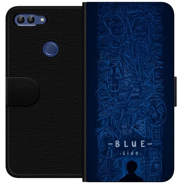 Kompatibel Tegnebogsetui til Huawei P smart Blue Side illustration