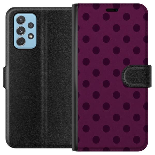 Kompatibelt Plånboksfodral till Samsung Galaxy A72 5G Plum Dots