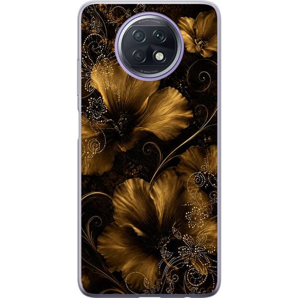 Kompatibelt Mobilskal till Xiaomi Redmi Note 9T Golden Bloom