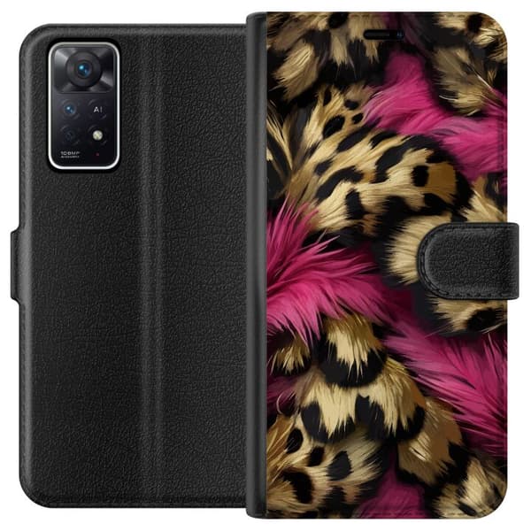 Kompatibel Tegnebogsetui til Xiaomi Redmi Note 11 Pro 5G Blødt leopardmønster med lyserøde detaljer