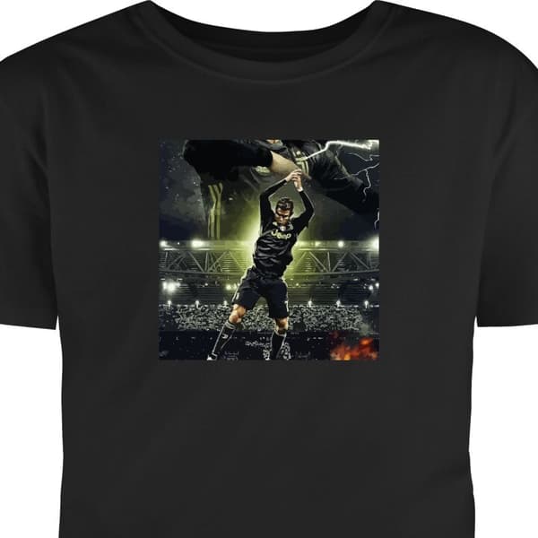 T-shirt til Børn Sort 12-13 År Ronaldo Ronaldo Sort 12-13 År