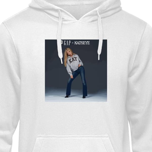 Klassisk Hettegenser | Hettegenser for Voksne Hvit Stor KATSEYE blond modebild KATSEYE blond modebild Hvit Stor