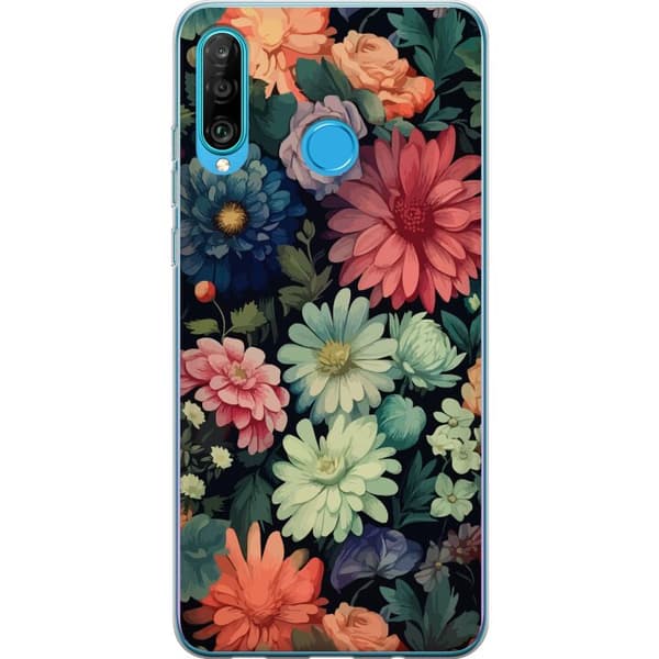 Kompatibelt Mobilskal till Huawei P30 lite Blommor