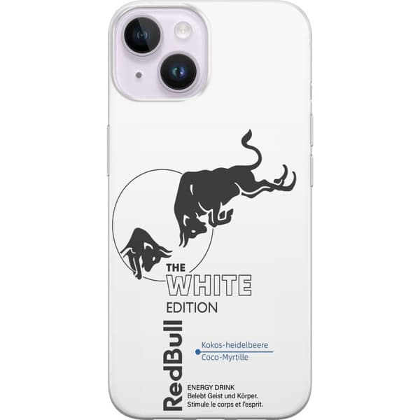 Kompatibelt Mobildeksel til Apple iPhone 14 Plus Moderne drikke design i hvitt og blått