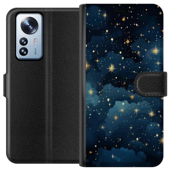 Kompatibel Tegnebogsetui til Xiaomi 12 Pro Stjerner på himlen