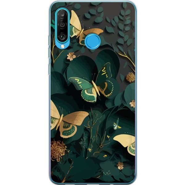 Kompatibelt Mobilskal till Huawei P30 lite Fjärilar