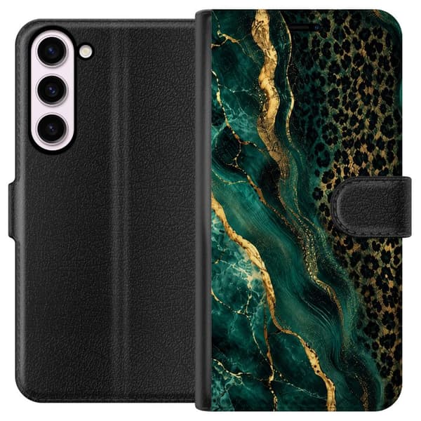 Kompatibel Tegnebogsetui til Samsung Galaxy S23+ Smaragdleopard