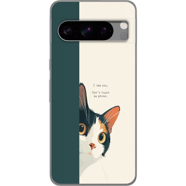 Kompatibelt Mobilskal till Google Pixel 8 Pro Katt som kikar fram