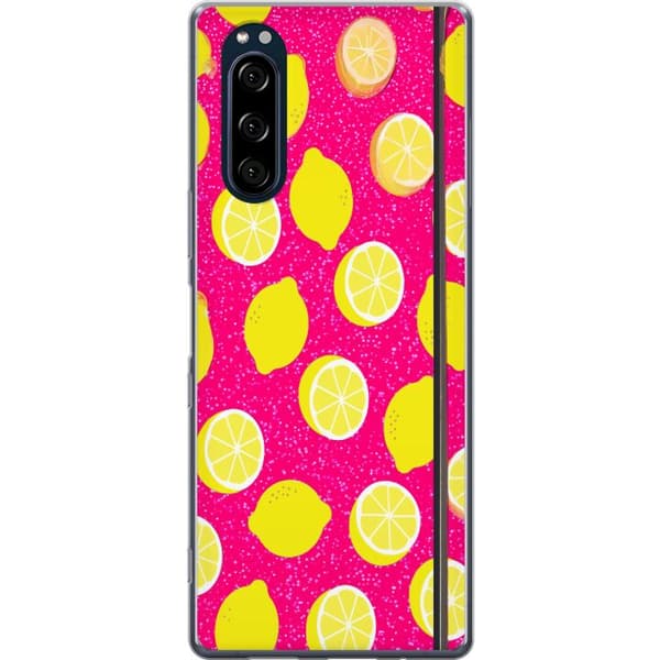 Kompatibelt Mobildeksel til Sony Xperia 5 Citronmönster rosa