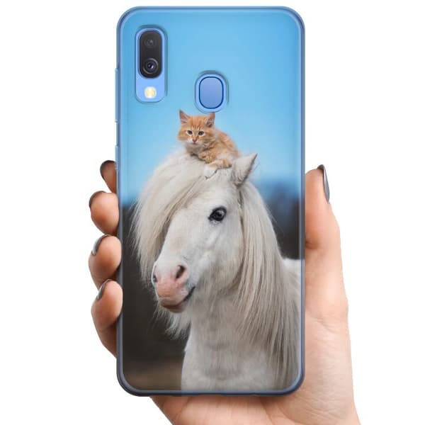 Kompatibelt Mobildeksel til Samsung Galaxy A40 Hest & Katt