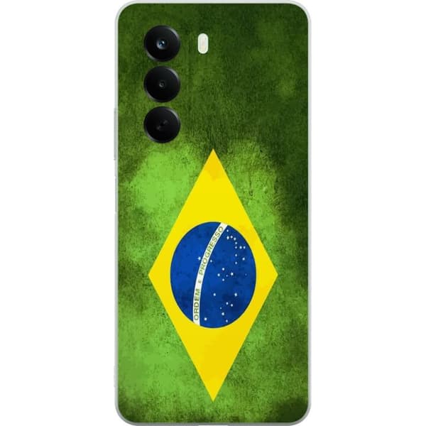 Kompatibelt Mobildeksel til OnePlus Nord CE6 Lite Brasiliansk flagg med rustikk tekstur