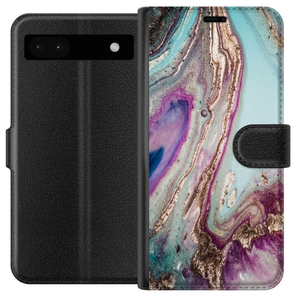 Kompatibel Tegnebogsetui til Google Pixel 6a Lila marmor