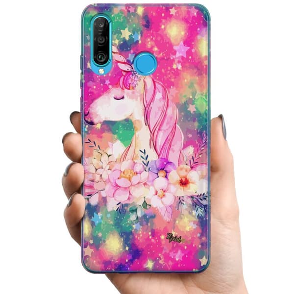 Kompatibelt Mobildeksel til Huawei P30 lite Enhörning
