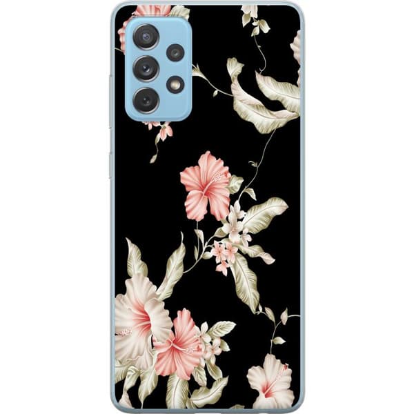 Kompatibelt Mobilskal till Samsung Galaxy A52 5G Floral Pattern Black