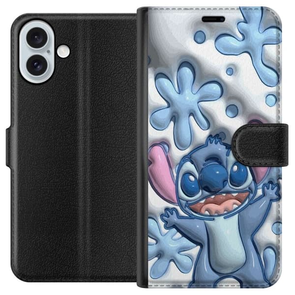 Kompatibel Tegnebogsetui til Apple iPhone 16 Plus Sød tegnet figur i blå nuancer med bløde former og legende design