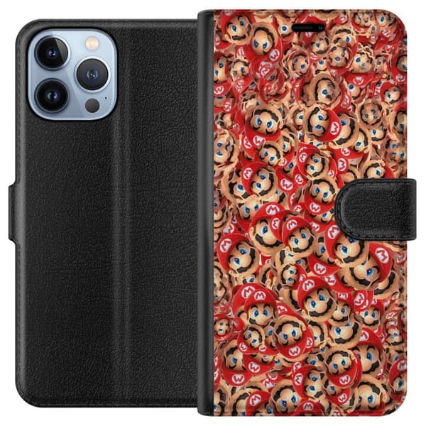 Kompatibel Tegnebogsetui til Apple iPhone 13 Pro Max Farverig Super Mario-mønster