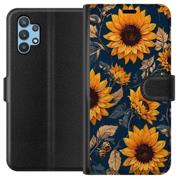 Kompatibelt Plånboksfodral till Samsung Galaxy A32 5G Solrosor