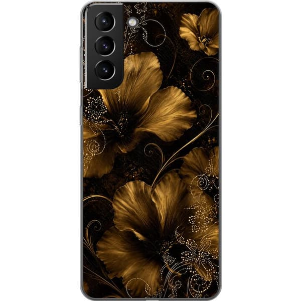 Kompatibelt Mobildeksel til Samsung Galaxy S21+ 5G Gyllen blomstring