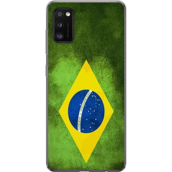 Kompatibelt Mobildeksel til Samsung Galaxy A41 Brasiliansk flagg med rustikk tekstur