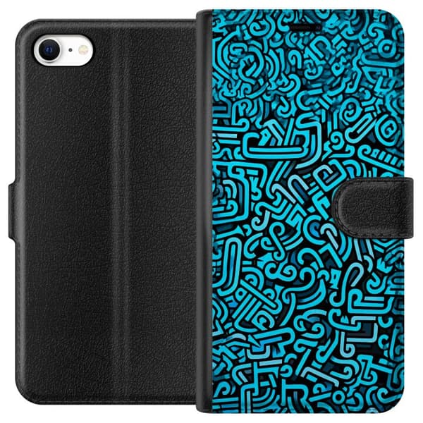 Kompatibelt Plånboksfodral till Apple iPhone 6s Blå abstrakt graffiti