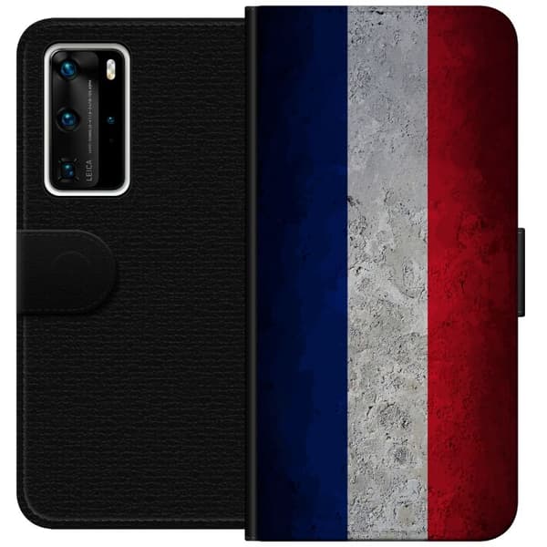 Kompatibel Tegnebogsetui til Huawei P40 Pro Renset fransk flagdesign