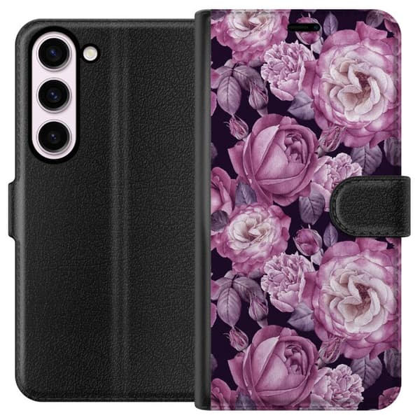 Kompatibel Tegnebogsetui til Samsung Galaxy S23 Blomster