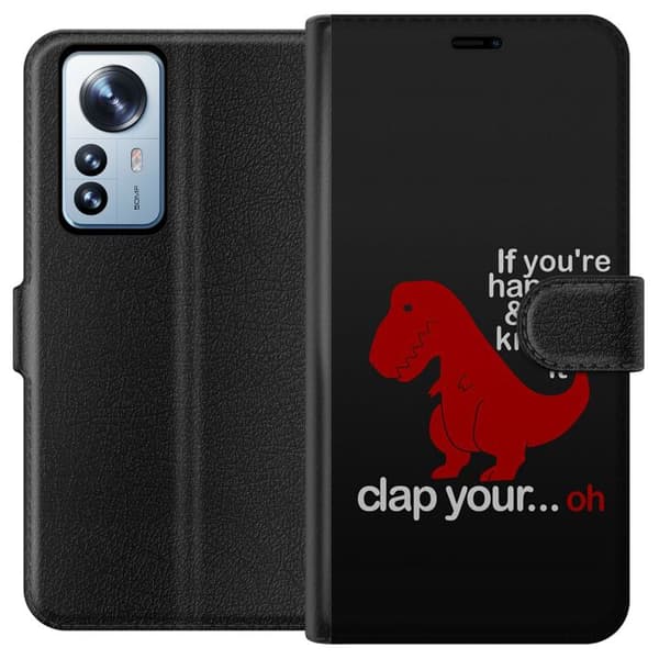 Kompatibel Tegnebogsetui til Xiaomi 12 Pro Dinosaur