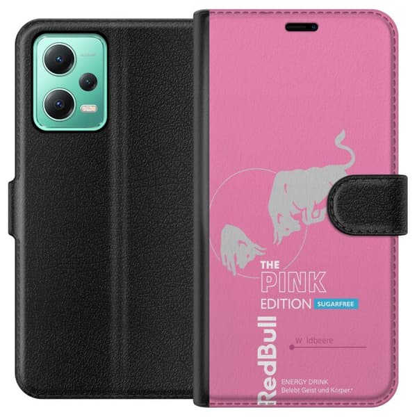 Kompatibel Tegnebogsetui til Xiaomi Redmi Note 12 Moderne lyserød energidrik design