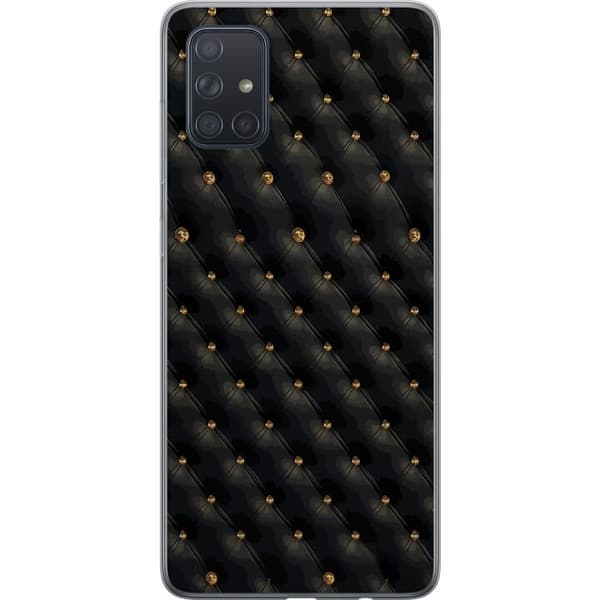 Kompatibelt Mobildeksel til Samsung Galaxy A71 Elegant svart diamantmønster med guldfargede detaljer