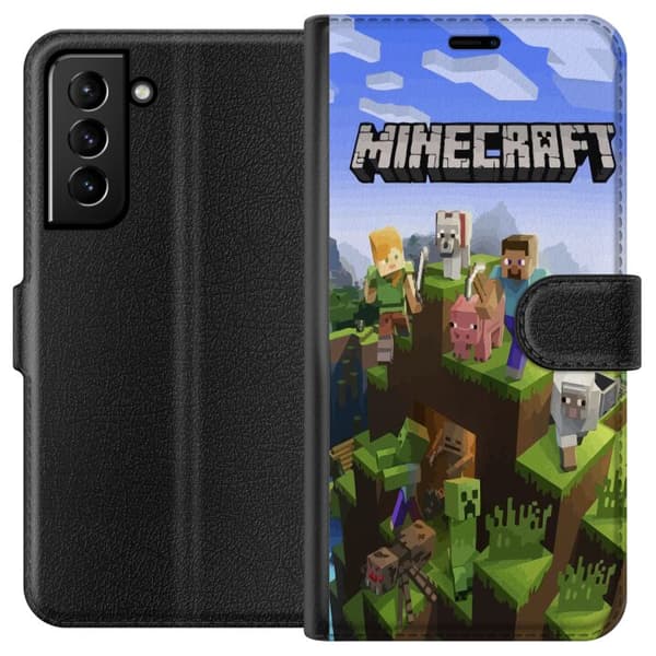 Kompatibel Tegnebogsetui til Samsung Galaxy S21+ 5G Minecraft