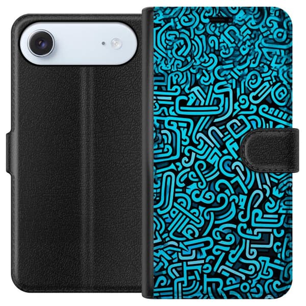 Kompatibel Tegnebogsetui til Apple iPhone Air Blå abstrakt graffiti