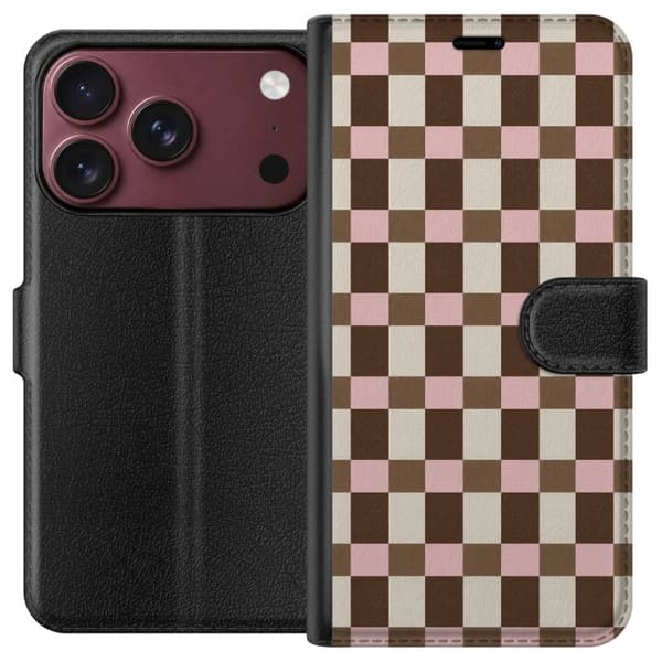 Kompatibel Tegnebogsetui til Apple iPhone 18 Pro Jordbærmokka
