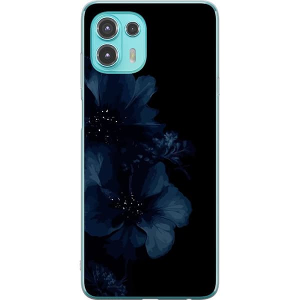 Kompatibelt Mobildeksel til Motorola Edge 20 Lite Mörkblå blommor
