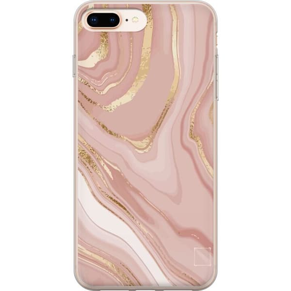 Kompatibel Mobilcover til Apple iPhone 8 Plus Lyse Rosa Marmor