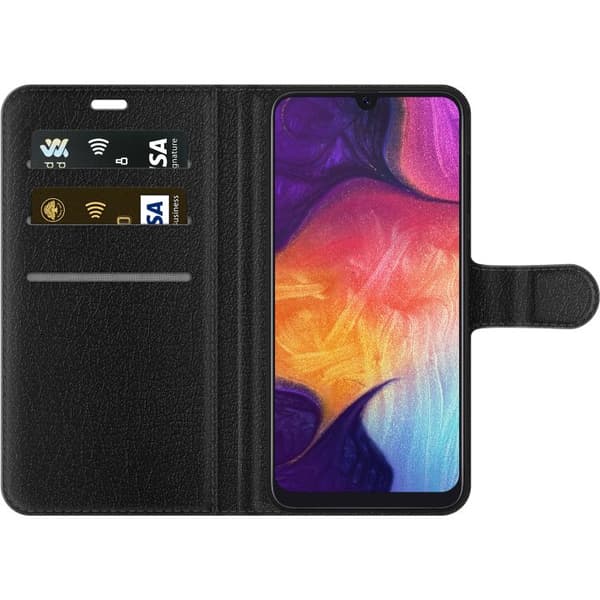 Kompatibel Tegnebogsetui til Samsung Galaxy A50 Grå