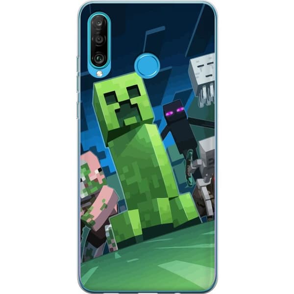 Kompatibelt Mobilskal till Huawei P30 lite MineCraft