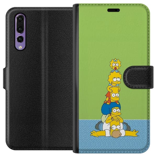 Kompatibel Tegnebogsetui til Huawei P20 Pro Simpsonfamiljen staplad