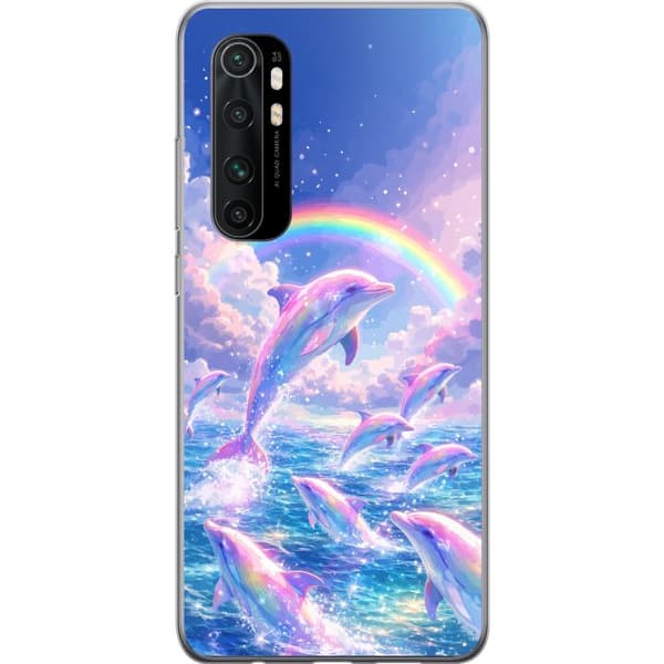 Kompatibel Mobilcover til Xiaomi Mi Note 10 Lite Glittrande regnbågsdelfiner