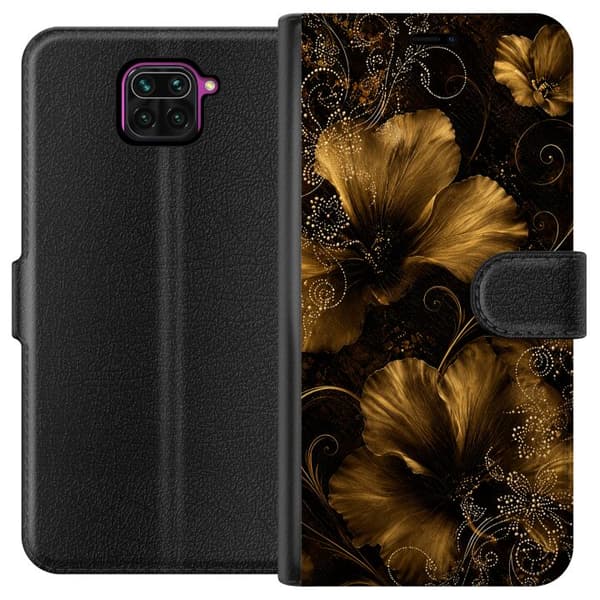 Kompatibelt Plånboksfodral till Xiaomi Redmi Note 9 Golden Bloom