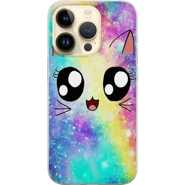 Kompatibelt Mobilskal till Apple iPhone 14 Pro Cute Cat Galaxy